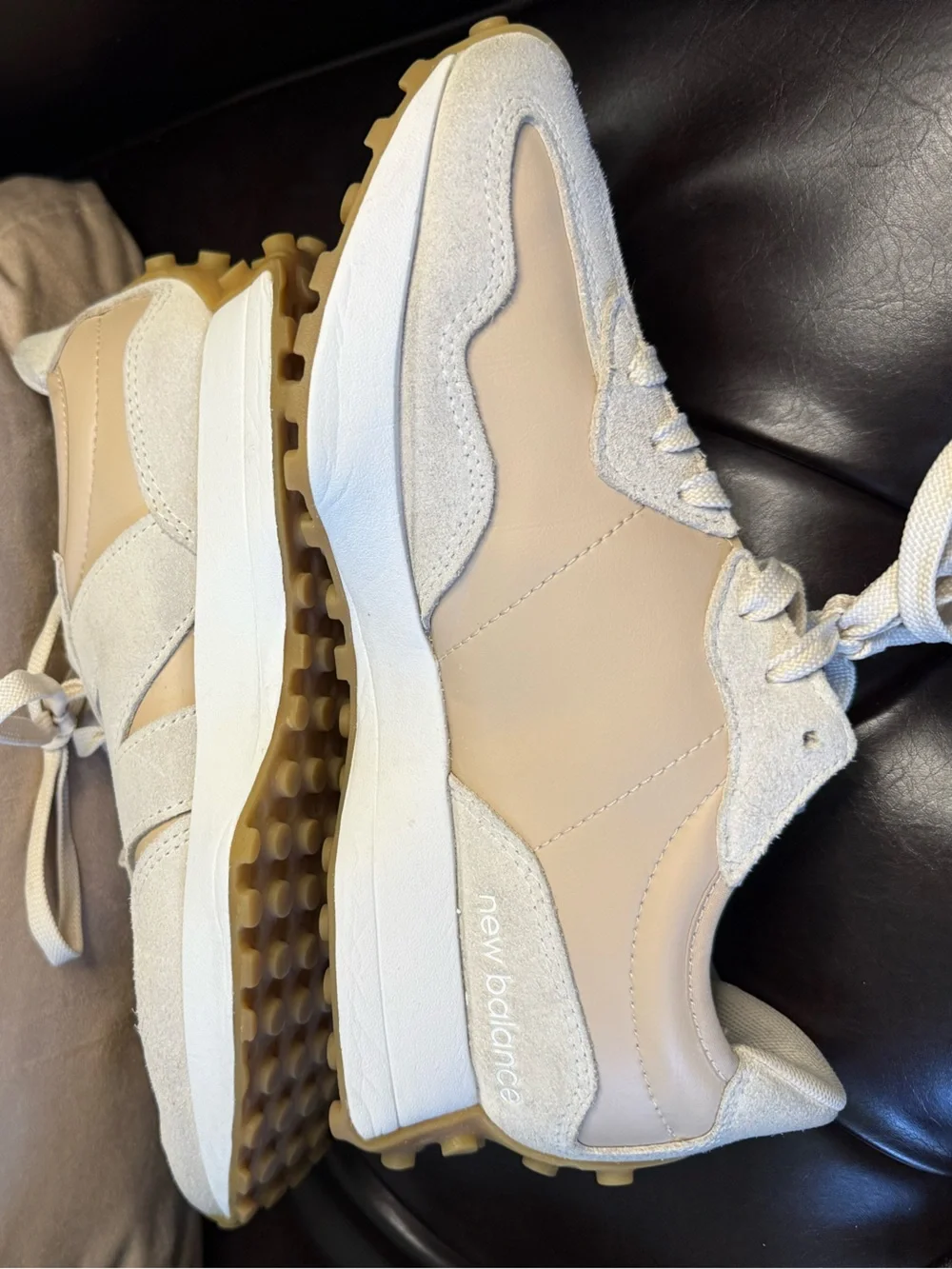 PRE-LOVED NEW BALANCE 327 BISQUE/CLAY SUEDE SNEAKERS - Sz Women’s 9.5/Men’s 8
